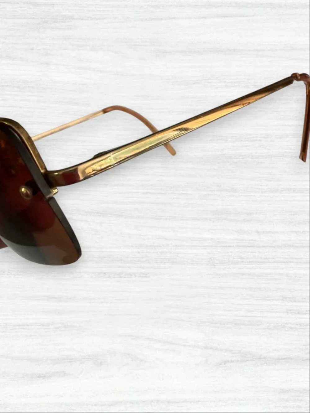 Ralph Lauren 972/S L6E Rimless Brown Gold Rectangle Eyeglasses Frames Y2K